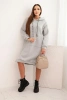 Women's cotton hooded dress insulated gray