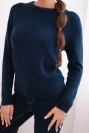 Damenpullover aus Baby-Alpaka mit langen Ärmeln blau