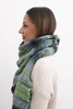 Women's soft and warm wool scarf in colorful stripes KN19 green