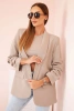 Elegantná bunda s chlopňami tmavo béžová