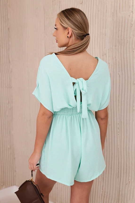 Ruffled waist jumpsuit mint