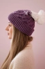 Cap with fleece Ilona K218 purple+white
