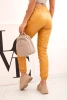 Double-layer trousers with velor mustard