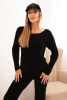 Women's sweater set with wide legs and long sleeves black