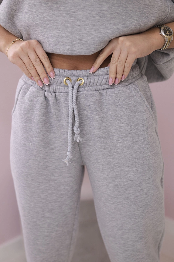 Isolierset mit Kapuzensweatshirt grau