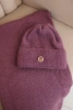 Women's set with a hat and a scarf made of soft knit dark pink