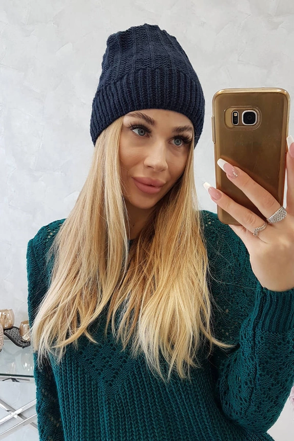 Čapica s fleece Anna K238 námornícka modrá