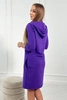 Dress with a hood and pockets dark purple