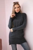 Sweater with stand-up collar graphite