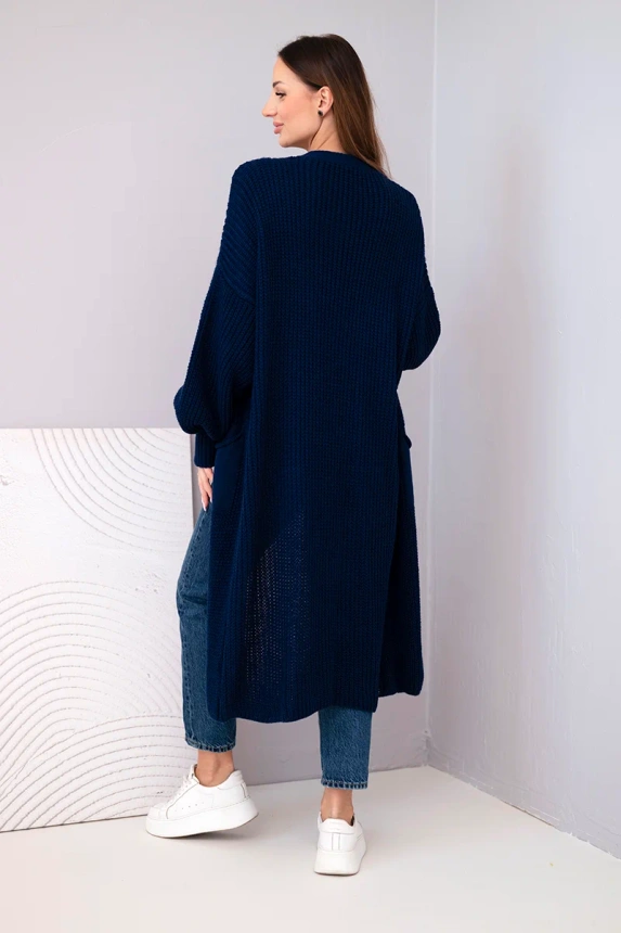 Langer Cardigan hellblau navy