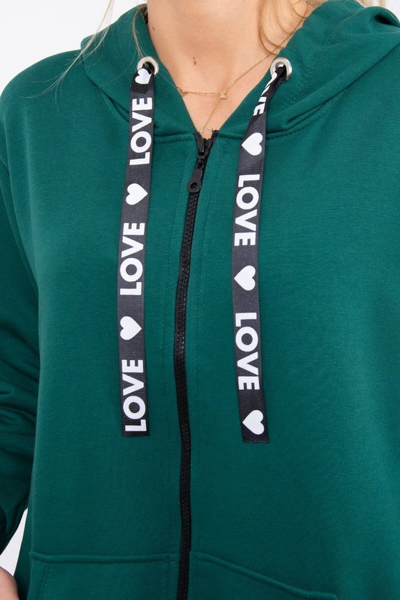 Sweatshirt mit längerem Rücken und Kapuze grün