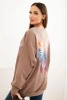 Women's oversized cotton sweatshirt with colorful wings on the back fango