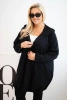 Damen Sweatshirt Plus Size aus Baumwolle mit Kapuze und Reißverschluss schwarz