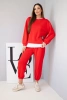 Damen-Set mit lockerer Bluse und Jogginghose rot