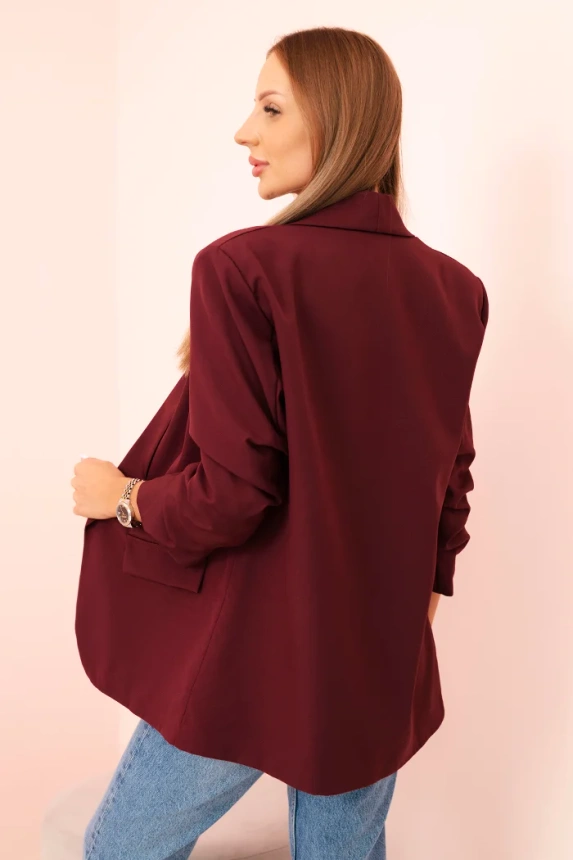 Elegant blazer with lapels burgundy