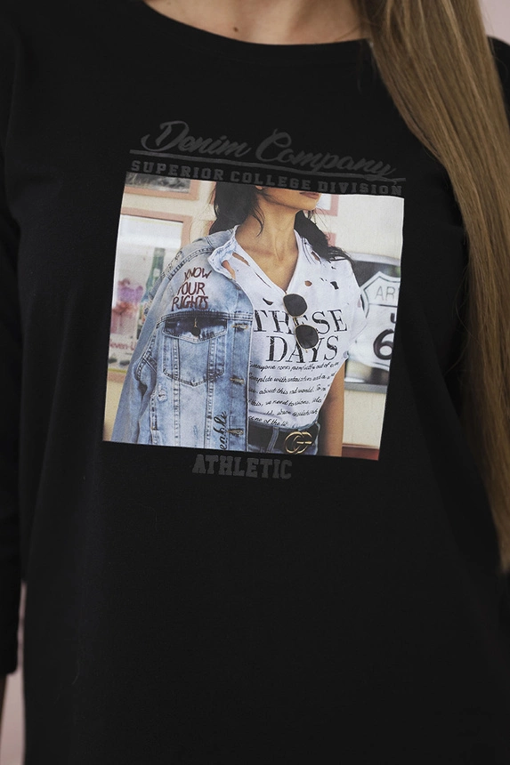 Blouse with print Collage black