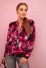 Damen-Sweatshirt mit Animal-Print und Reißverschluss Fuchsie