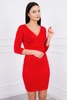 Dress fitted with a cut under the bust red
