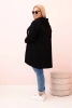 Bluza damska Plus Size z wiskozą rozpinana z kapturem czarna