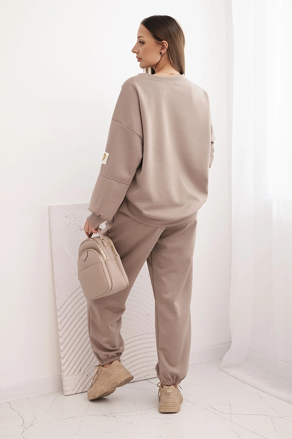 Women's set with a loose sweatshirt and pants with the inscription LOVE fango