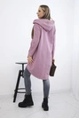 Langer Rücken Sweatshirt mit Kapuze dunkelrosa