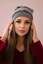 Cap with fleece Patrycja K254 black + gray