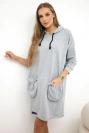 Kapuzenkleid grau