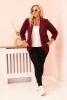 Dámská viskózová blazer Plus Size s dlouhým rukávem a límcem švestková