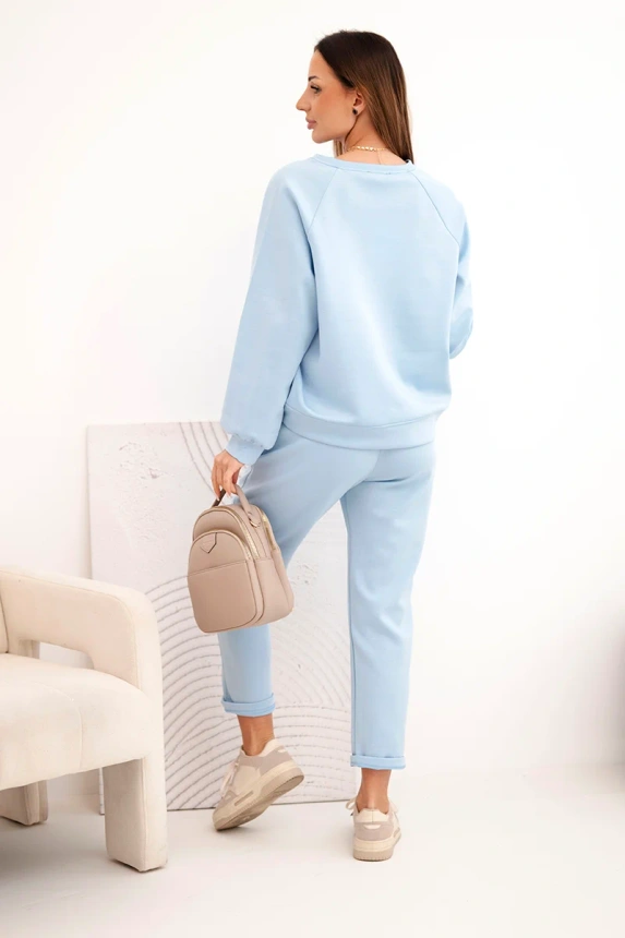 Damen Komplettset aus Viskose mit Sweatshirt und Hose blau
