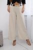 Viscose trousers with wide leg beige