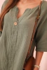 Women's muslin shirt with a button khaki