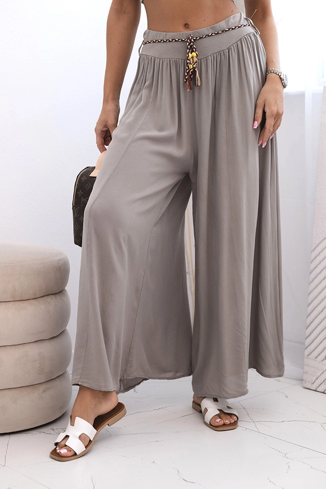 Spodnie damskie z wiskozy z szeroką nogawką fango