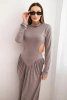 Women's long dress with viscose, turtleneck and open back fango