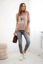 Damenbluse mit Adler und Canyon Schriftzug Kamel