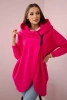 Sweatshirt with short zipper fuchsie