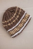 Women's winter hat with colorful yarn and elastic band K352 cappuccino