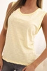 Women's sleeveless cotton blouse in a classic cut yellow