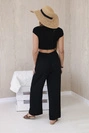 Hose mit weitem Bein schwarz