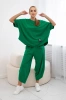 Cotton set blouse + trousers green