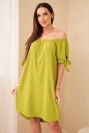 Kleid an den Ärmeln gebunden kiwi
