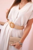 Dress with a decorative belt beige