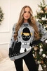 Christmas sweater with Santa Claus gray