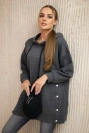 Isoliertes Sweatshirt mit Druckknöpfen graphit