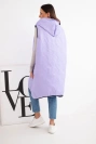 Damen Steppweste Plus Size mit Kapuze und Reißverschluss helllila