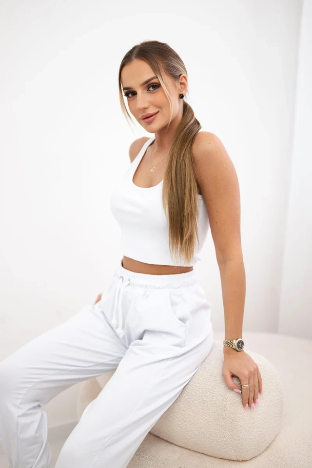 Weißes Top+Hose-Set