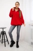 Sweatshirt mit Reißverschluss und Taschen rot