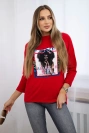 Blúzka s grafikou American Girl červená S/M - L/XL