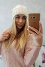 Čapica s fleece Karolina K243 ecru