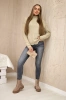 Sweater with decorative frill beige