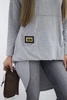 Sweatshirt with long back and hood gray